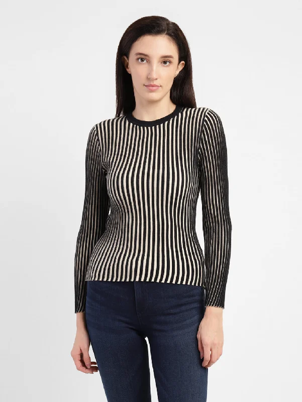 Women's Striped Crew Neck Top