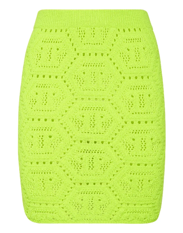 Fluo Knit Mini Skirt Monogram