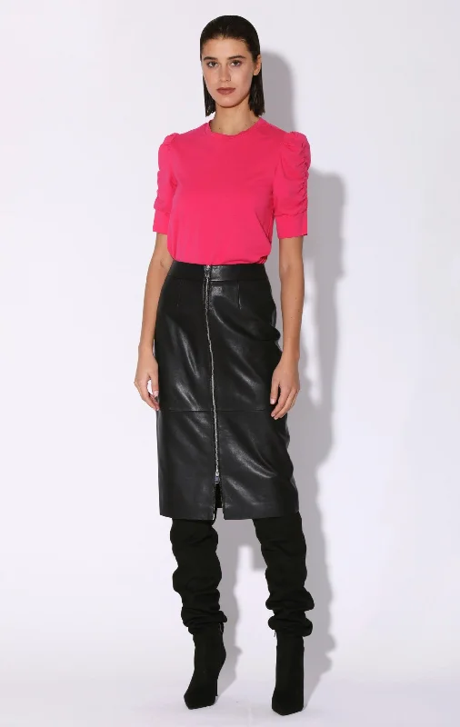 Galette Skirt, Black - Leather