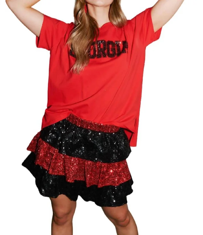 Game Day Skirt In Red/black