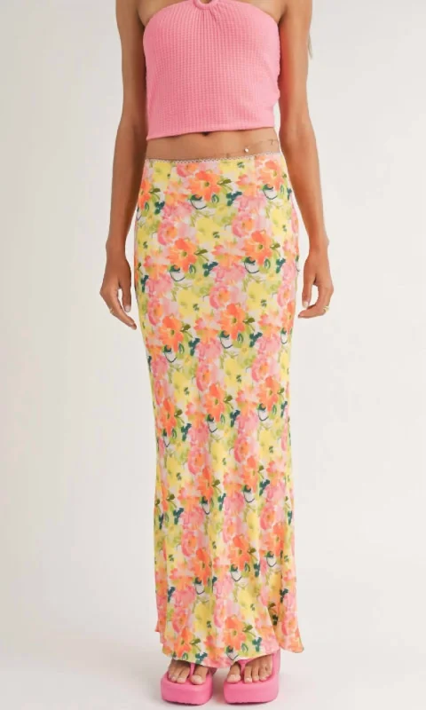 On The Road Mermaid Maxi Skirt In Multi