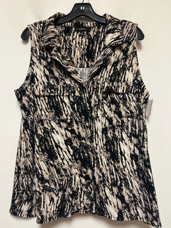 Top Sleeveless By Alfani In Black & Brown, Size: M