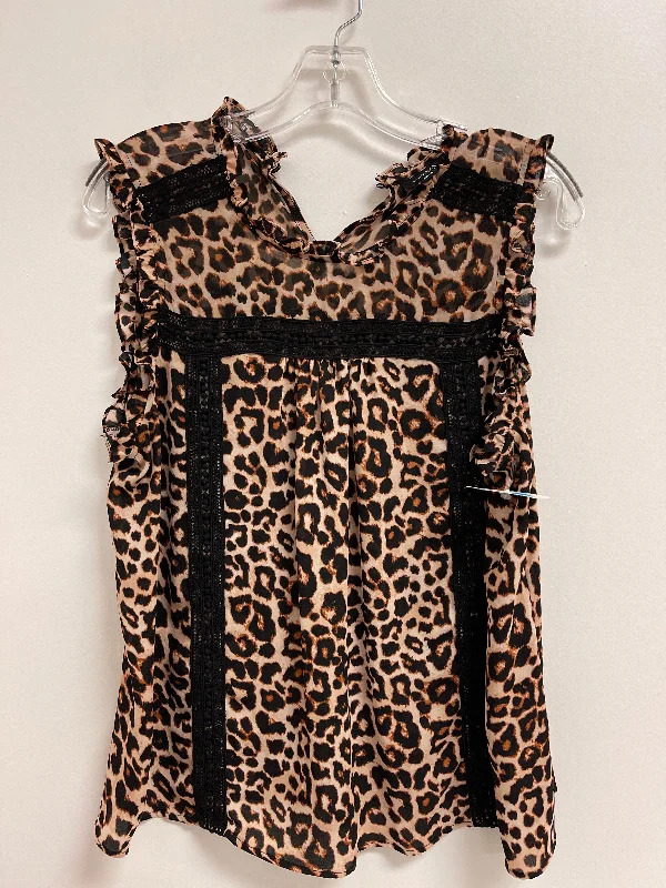 Top Sleeveless By Ana In Animal Print, Size: L