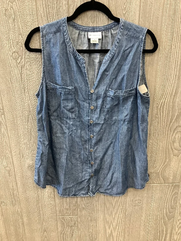 Top Sleeveless By Liz Claiborne In Blue, Size: L