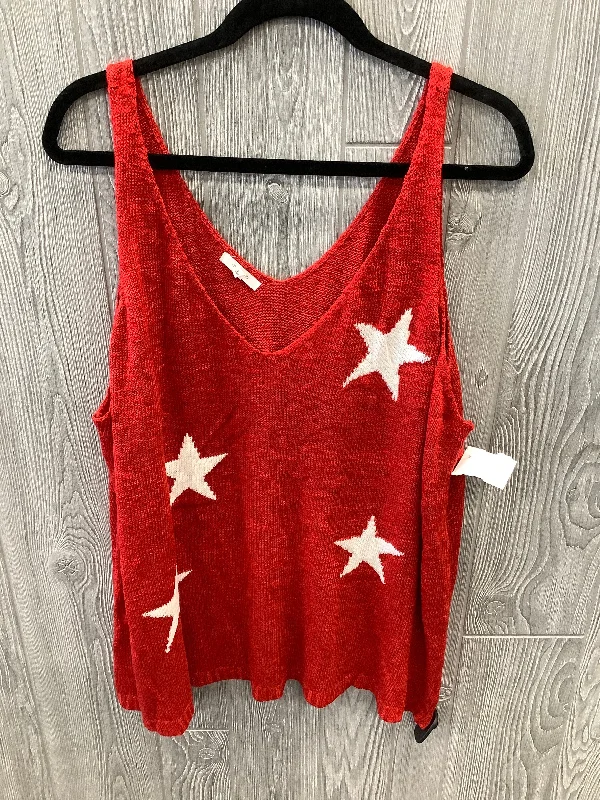 Top Sleeveless By Maurices In Red, Size: 3x