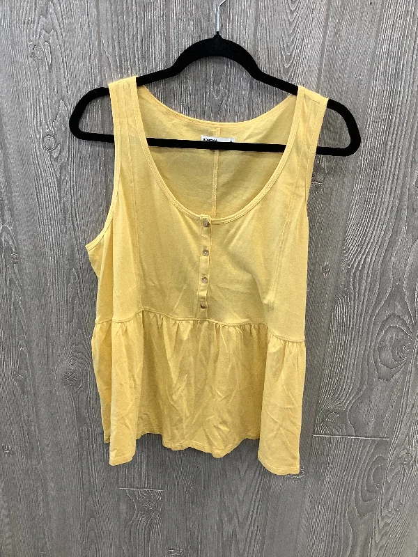 Top Sleeveless By Sonoma In Yellow, Size: Xl