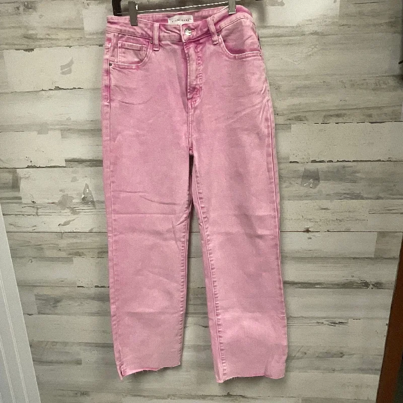 Jeans Wide Leg By Risen In Pink Denim, Size: 8