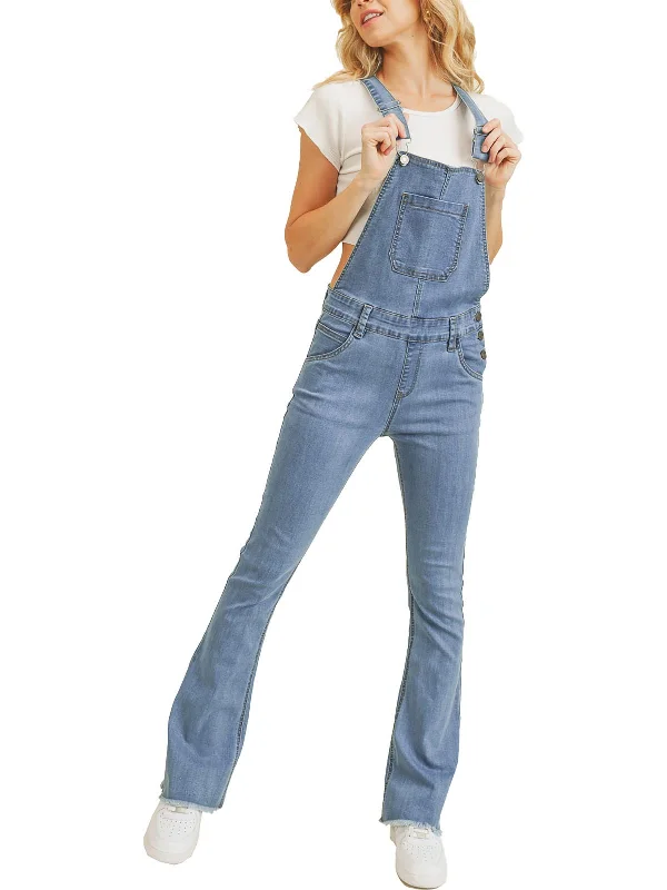 Womens Slim Fit Flare Overall Jeans