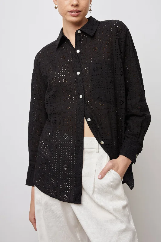 ARLO SHIRT - BLACK SEA EYELET