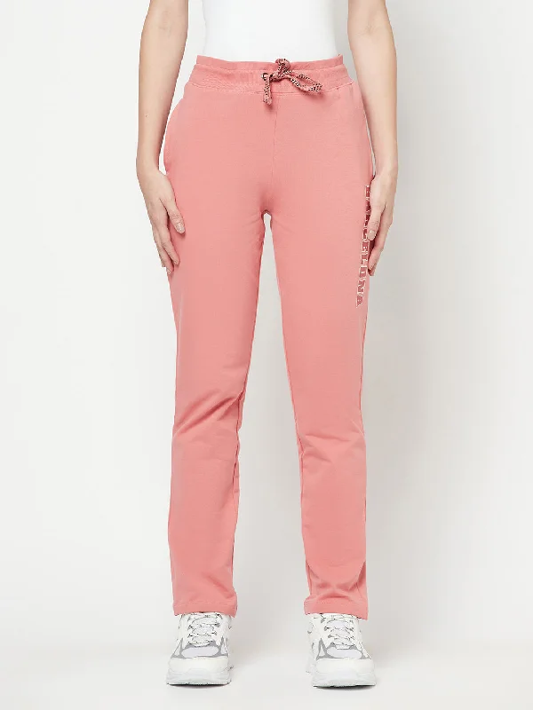 Women's Casual  Coral Full length Mid rise Track Pants