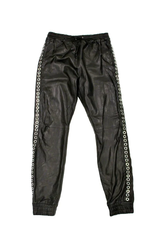 John Richmond - Leather Eyelet Joggers