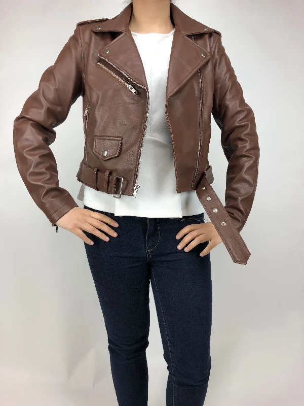 Women's Classic Biker Brown [Slim Fit]