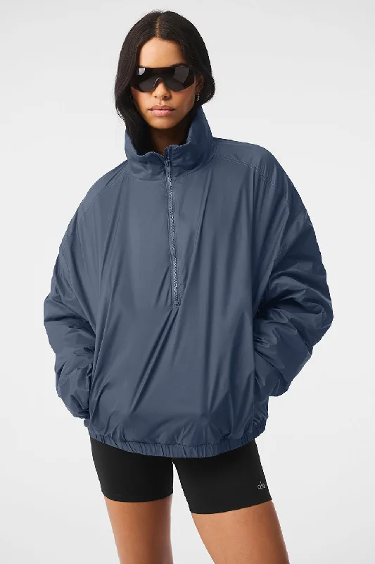 Latitude Light Weight 1/2 Zip Pullover Jacket - Bluestone