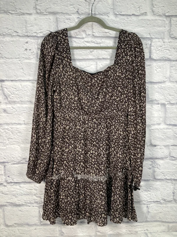 Brown & Cream Dress Party Short Altard State, Size M