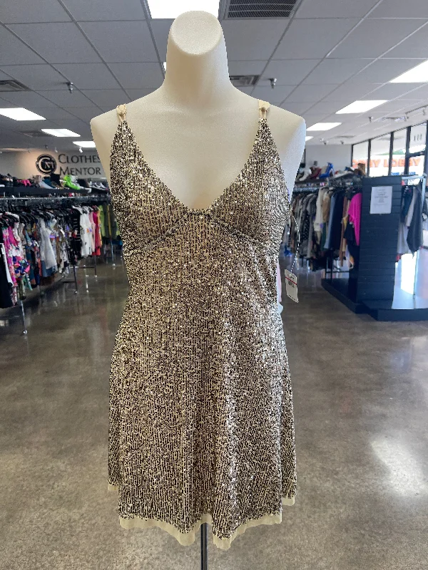 Gold Dress Party Short Free People, Size XS